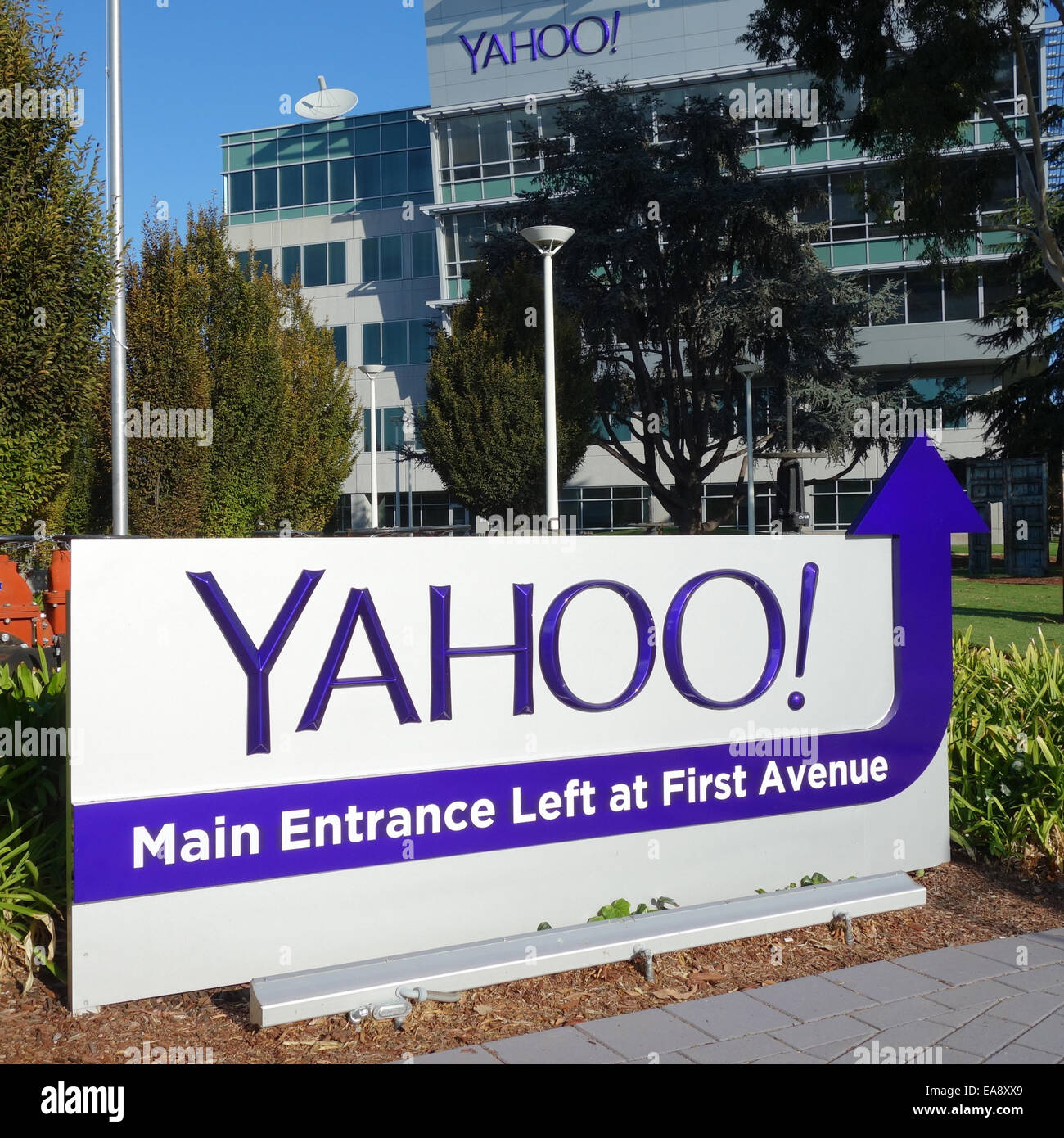 Yahoo uffici aziendali e con sede centrale a Sunnyvale, California USA Foto Stock