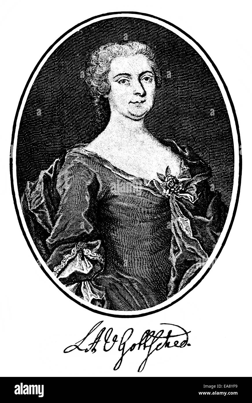 Luise Adelgunde Victorie Gottsched, 1713 - 1762, un poeta tedesco e traduttore, Portait von Luise Adelgunde Victorie Gottsched ( Foto Stock