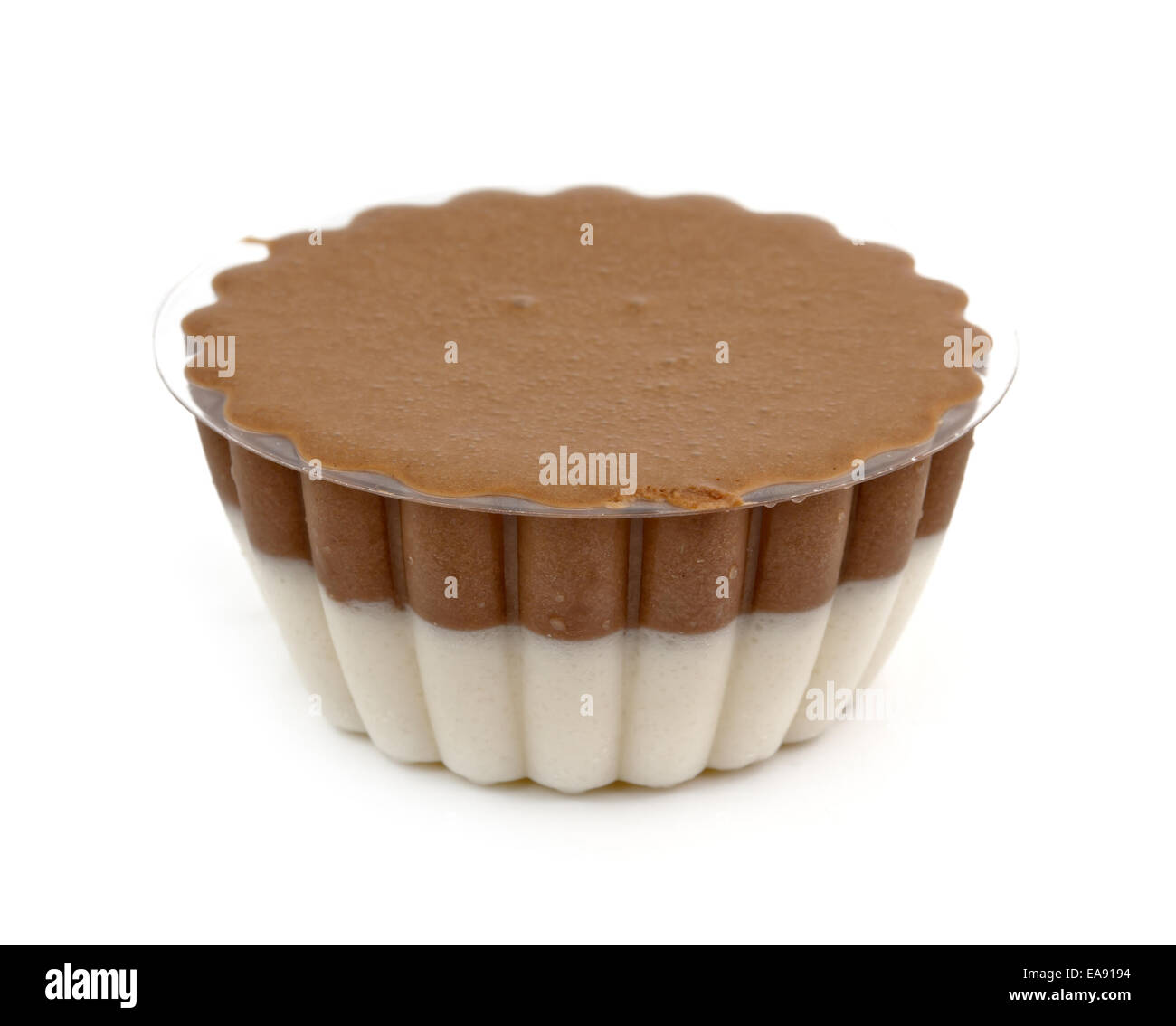 La gelatina in un sacchetto di plastica. Su sfondo bianco Foto Stock