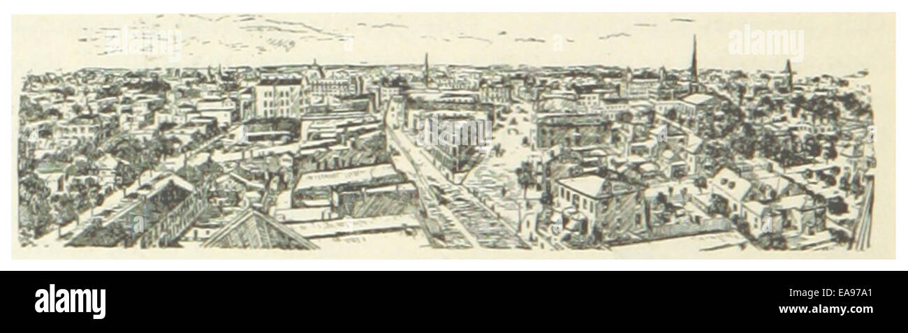 Questa illustrazione del 1891 mostra una vista di Atlanta, Georgia, offrendo un'istantanea storica della città alla fine del XIX secolo. L'immagine cattura il paesaggio urbano e le caratteristiche principali di Atlanta in quel momento. Foto Stock