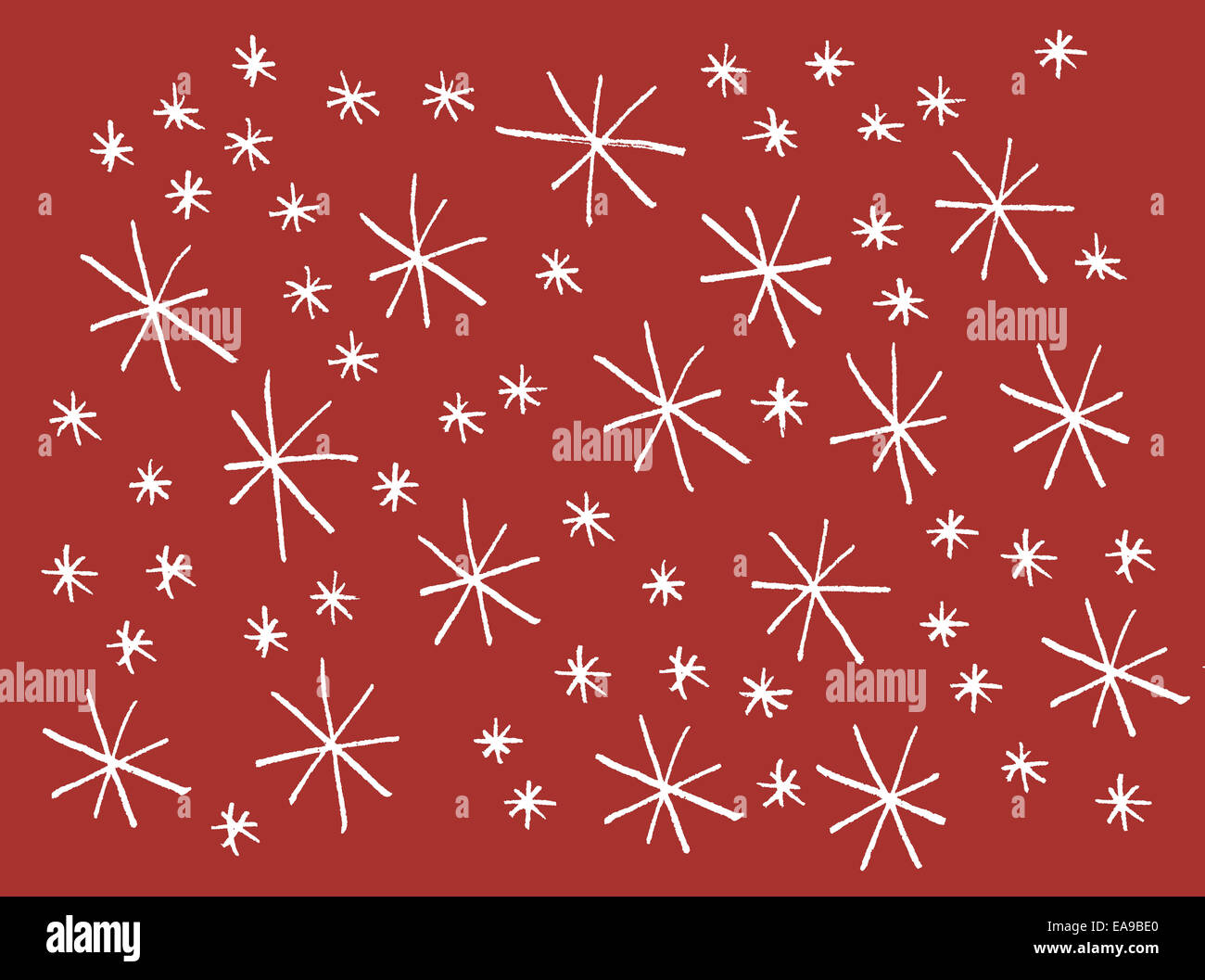 Il bianco e il rosso modello a stella in una schifezza, stile organico per vacanze invernali o di Natale. Foto Stock