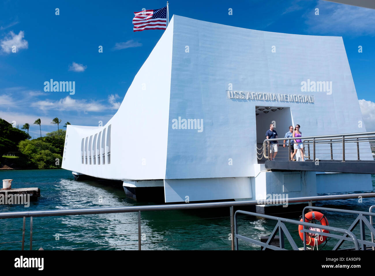 USS Arizona Memorial, Pearl Harbor, Hawaii Foto Stock