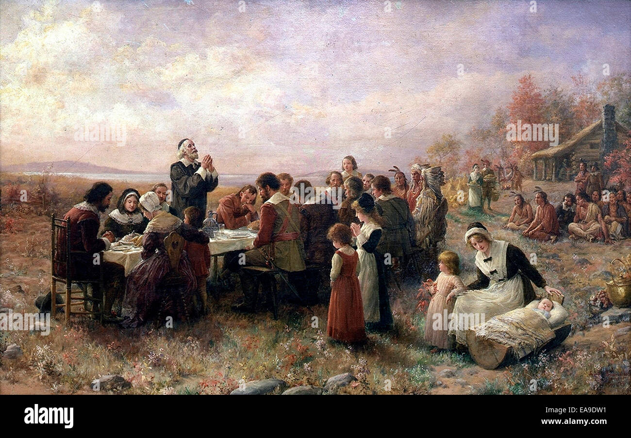 Il primo ringraziamento a Plymouth Foto Stock