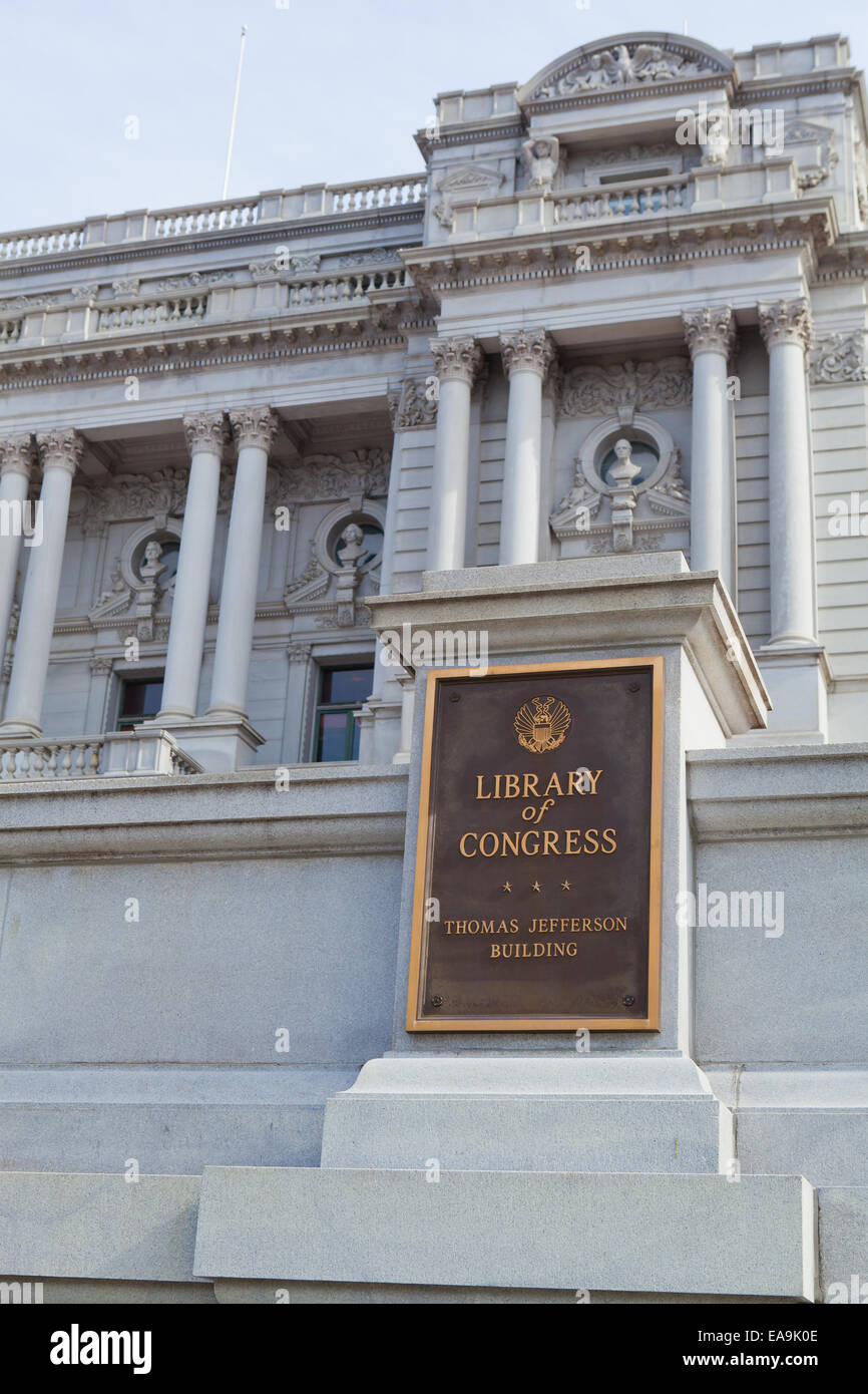 La Biblioteca del Congresso - Washington DC, Stati Uniti d'America Foto Stock