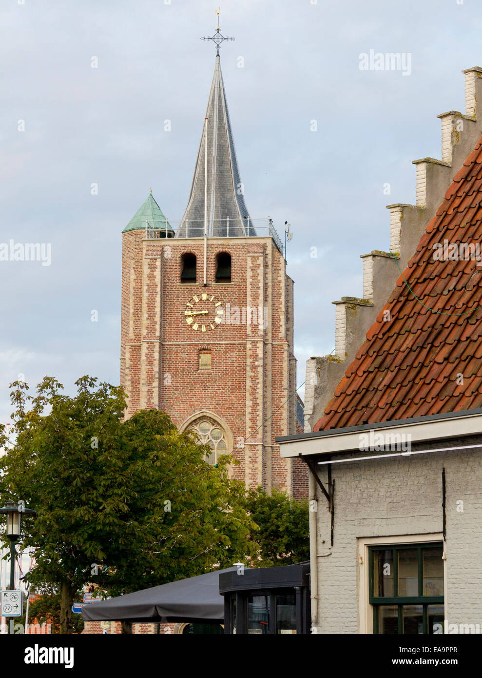 Il campanile di una chiesa a Renesse, Schouwen-Duiveland, Paesi Bassi Foto Stock