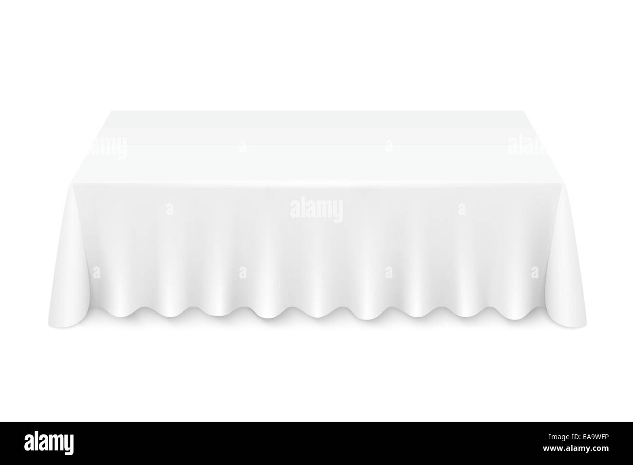 Bianco tavolo rettangolare con tovaglia illustrazione vettore isolato  Immagine e Vettoriale - Alamy