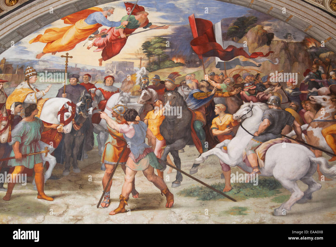 Affresco dell'Incontro di Leone Magno con Attila nella Stanza di