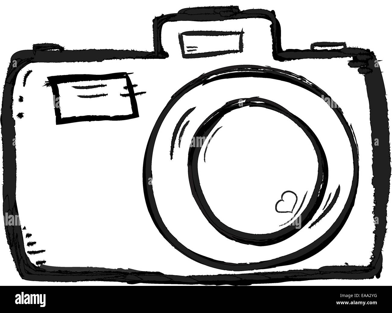 Fotocamera disegnati a mano su sfondo bianco Foto stock - Alamy