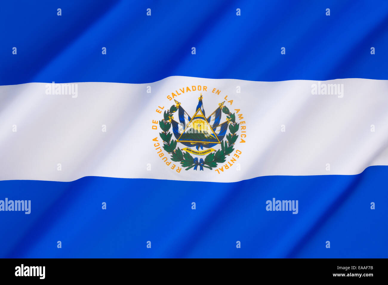 Bandiera di El Salvador - adottato27th Maggio 1912. Foto Stock