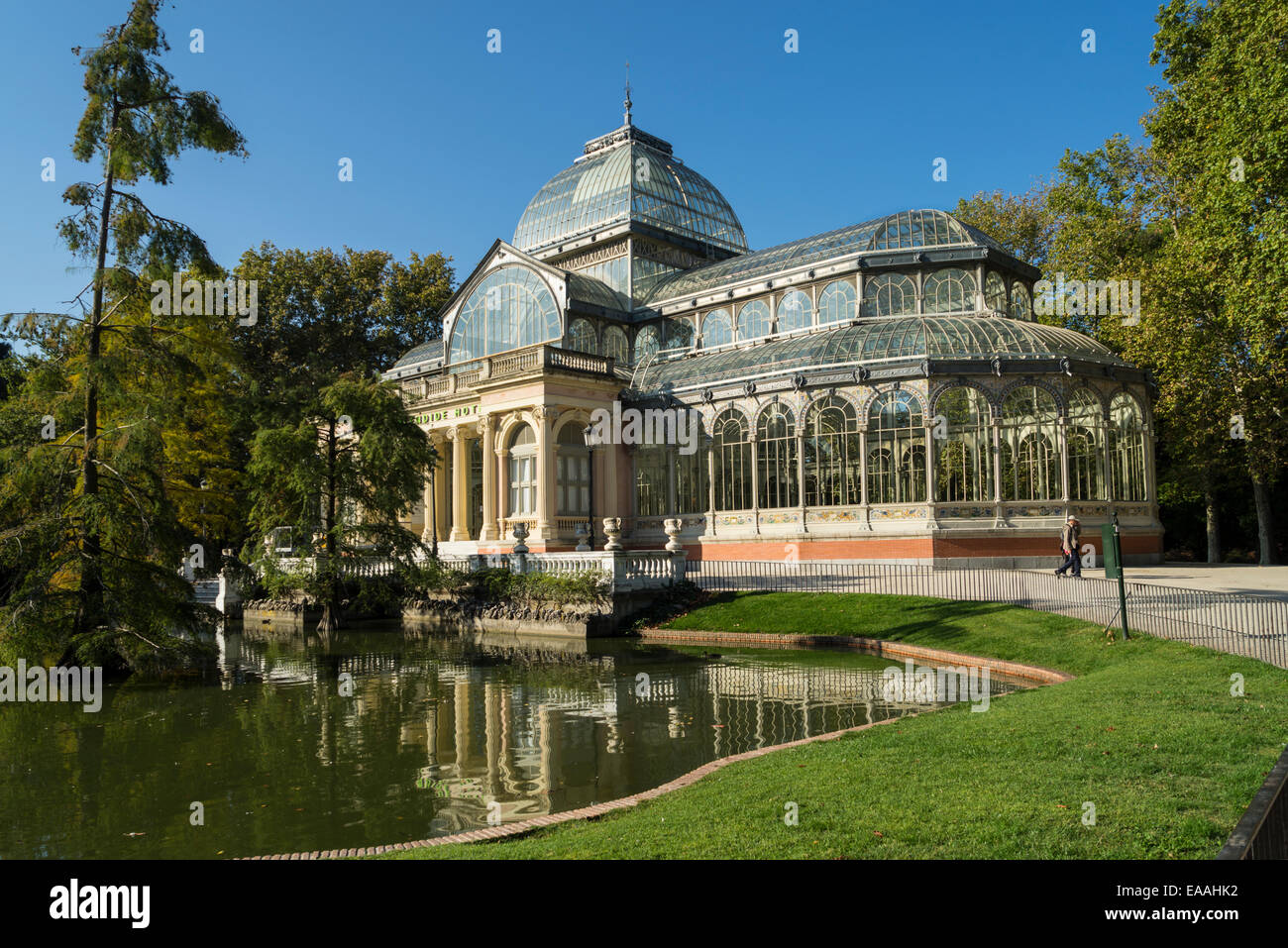 Palacio de Cristal, il Parco del Retiro di Madrid Foto Stock