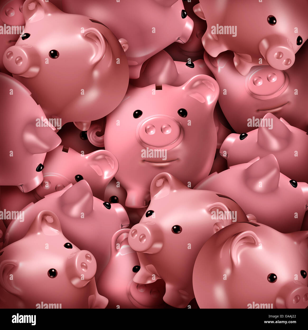 Scelta di risparmio e finanziamento della folla concetto finanziario e un simbolo delle finanze per scegliere il migliore investimento come un gruppo confuso di Foto Stock