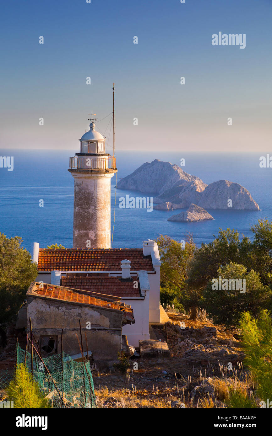 Gelidonya Lighthouse vicino al mare Mediterraneo nel Adrasan Turchia Antalya 2014 Foto Stock