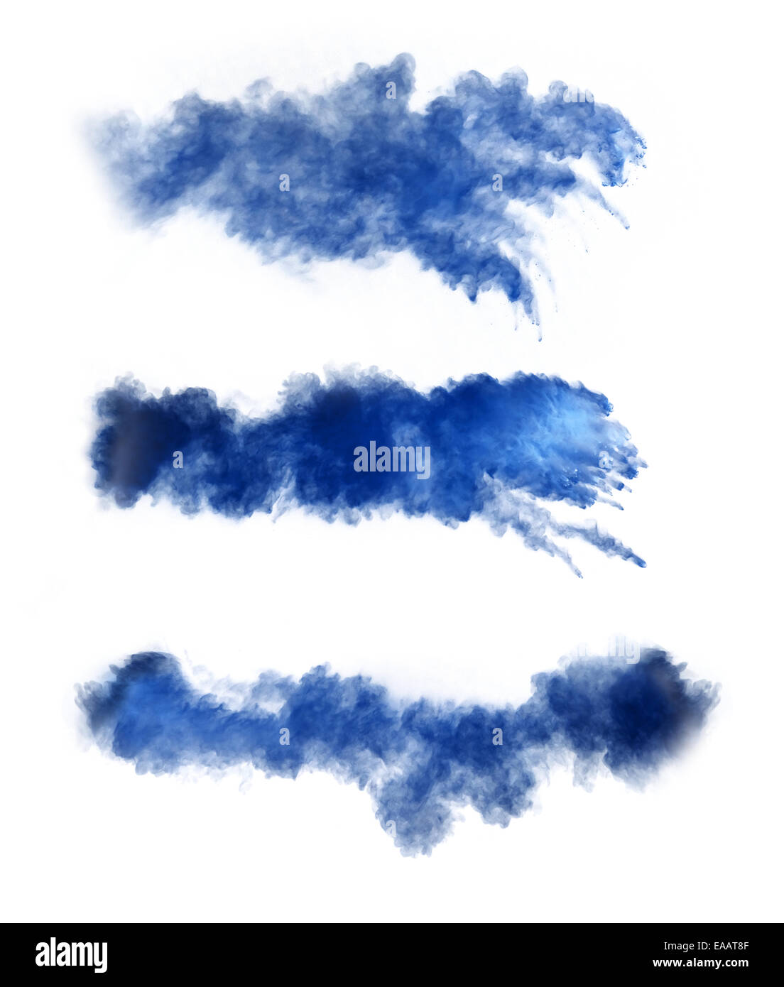 Bloccare il movimento della polvere colorata esplosione isolata su sfondo nero Foto Stock