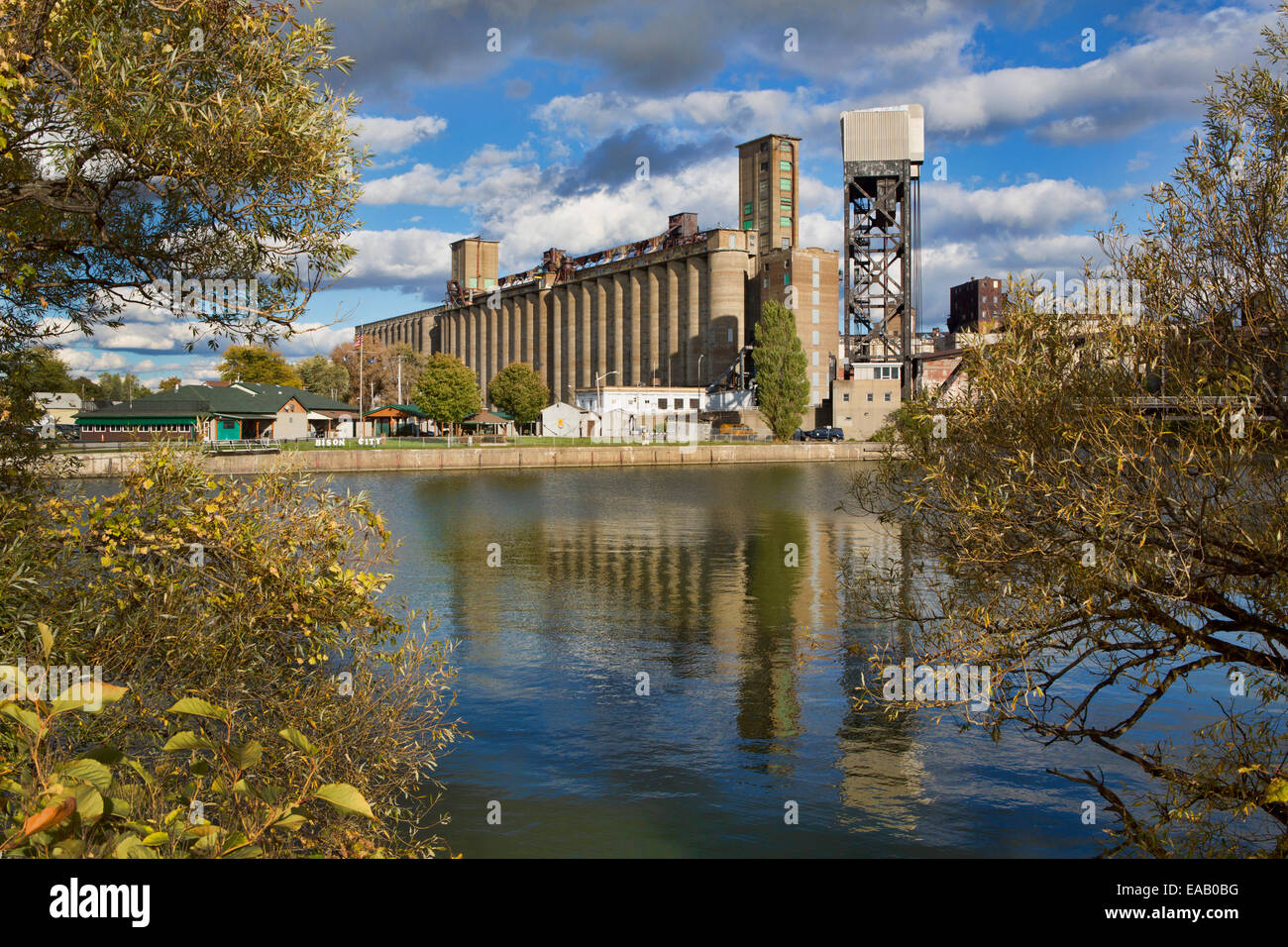 Elevatore granella lungo la Buffalo, New York waterfront. L'edificio un tempo era il più grande di elevatore della granella nel mondo Foto Stock