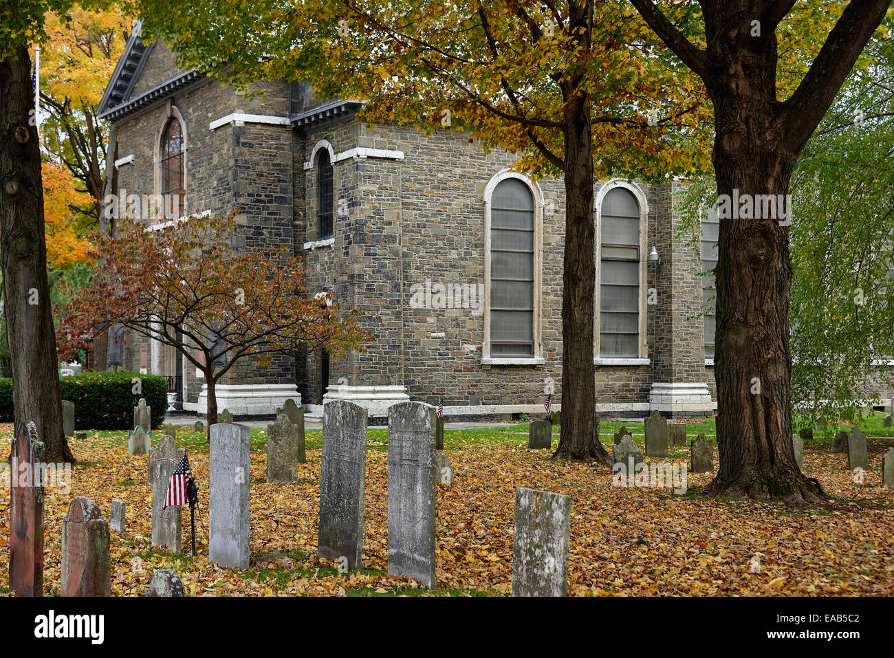 Vecchia chiesa olandese, Kingston, New York, Stati Uniti d'America Foto Stock
