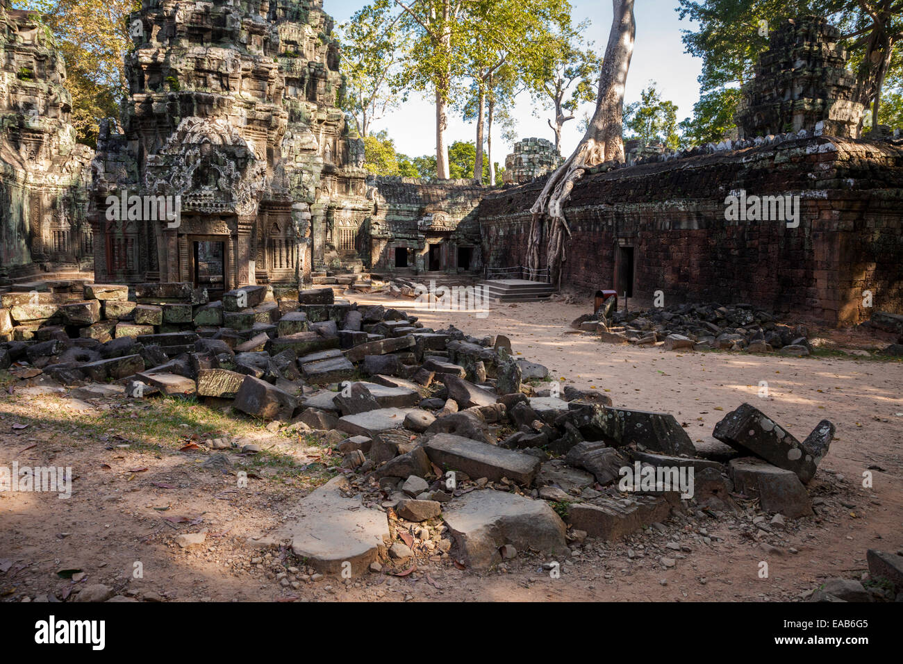 Cambogia. Ta Prohm rovine di templi, 12th-13th. Secolo. Foto Stock