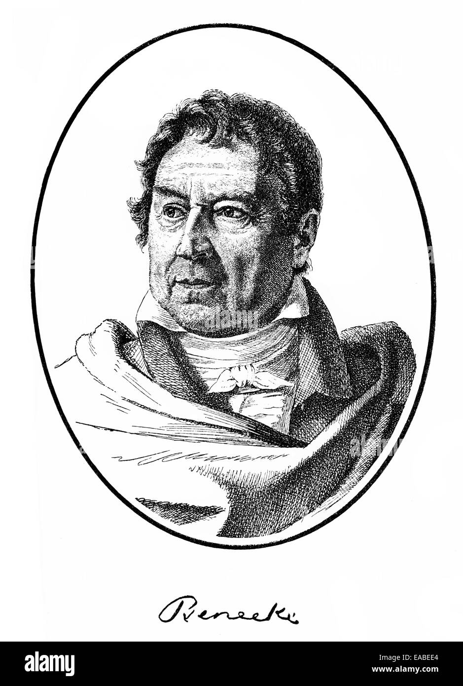 Georg Friedrich Benecke 1762-1844, filologo tedesco, letteratura tedesca del Medioevo, Ritratto mit Autogramm von Georg F Foto Stock