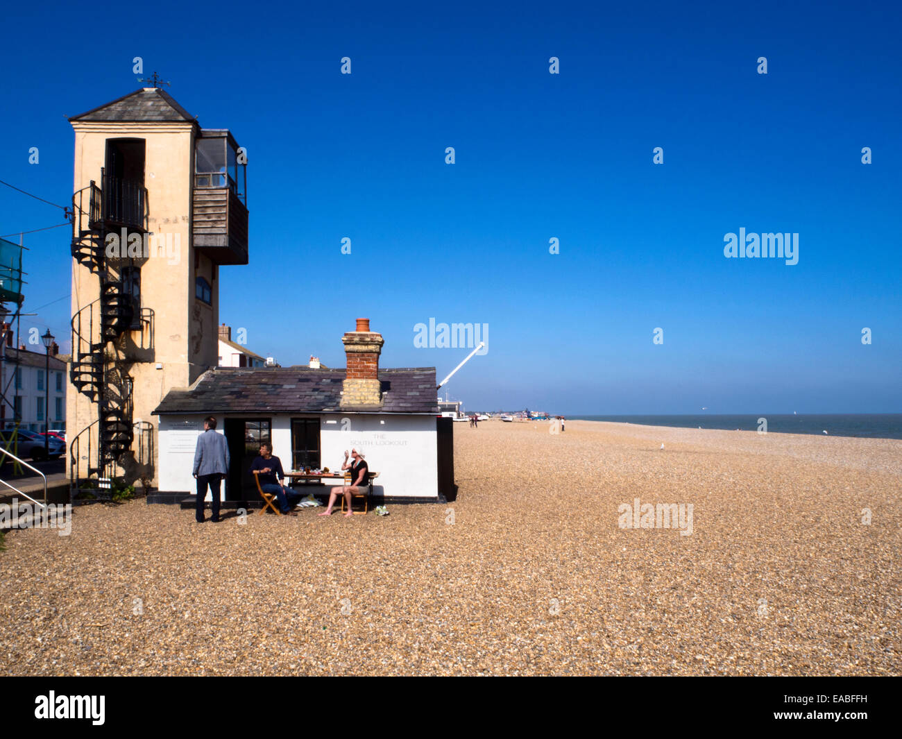 Il Sud Belvedere sulla spiaggia di Aldeburgh Suffolk in Inghilterra Foto Stock