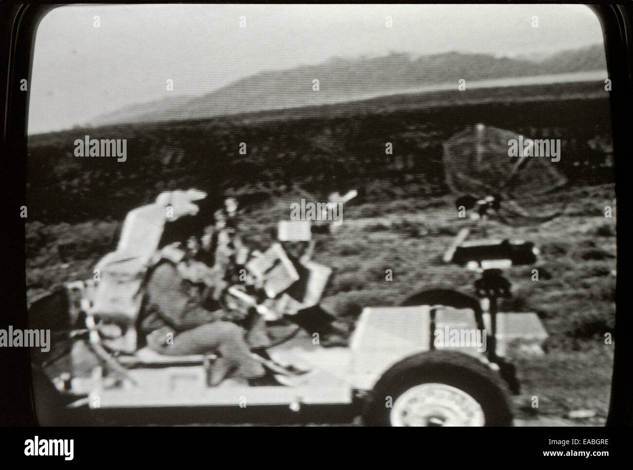 Dune Buggy & radar sulla terra durante l'atterraggio sulla luna 20 luglio 1969 fotografata live sulla TV a La California KATHY DEWITT Foto Stock