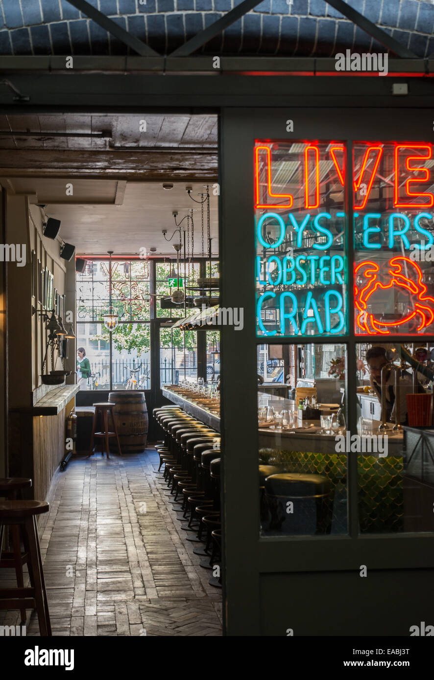 L'interno dei fratelli Wright Ristorante, Spitalfields, Londra Foto Stock