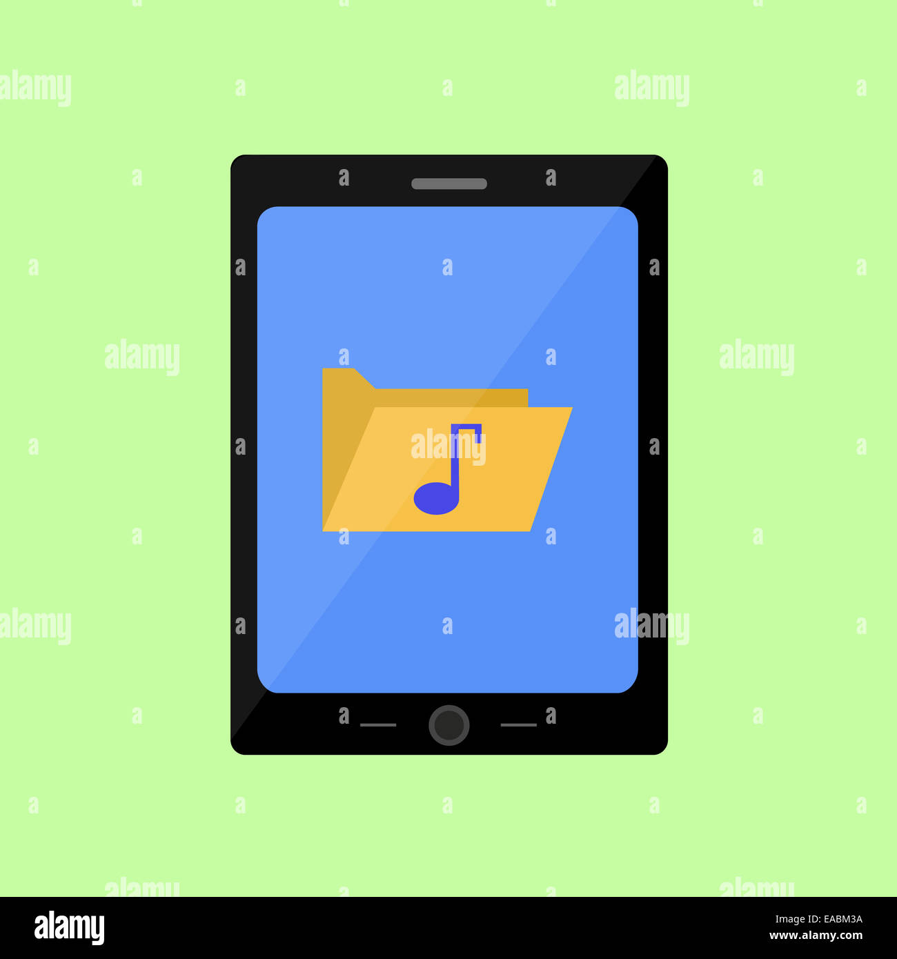 Stile flat touch pad con la cartella Musica Foto Stock