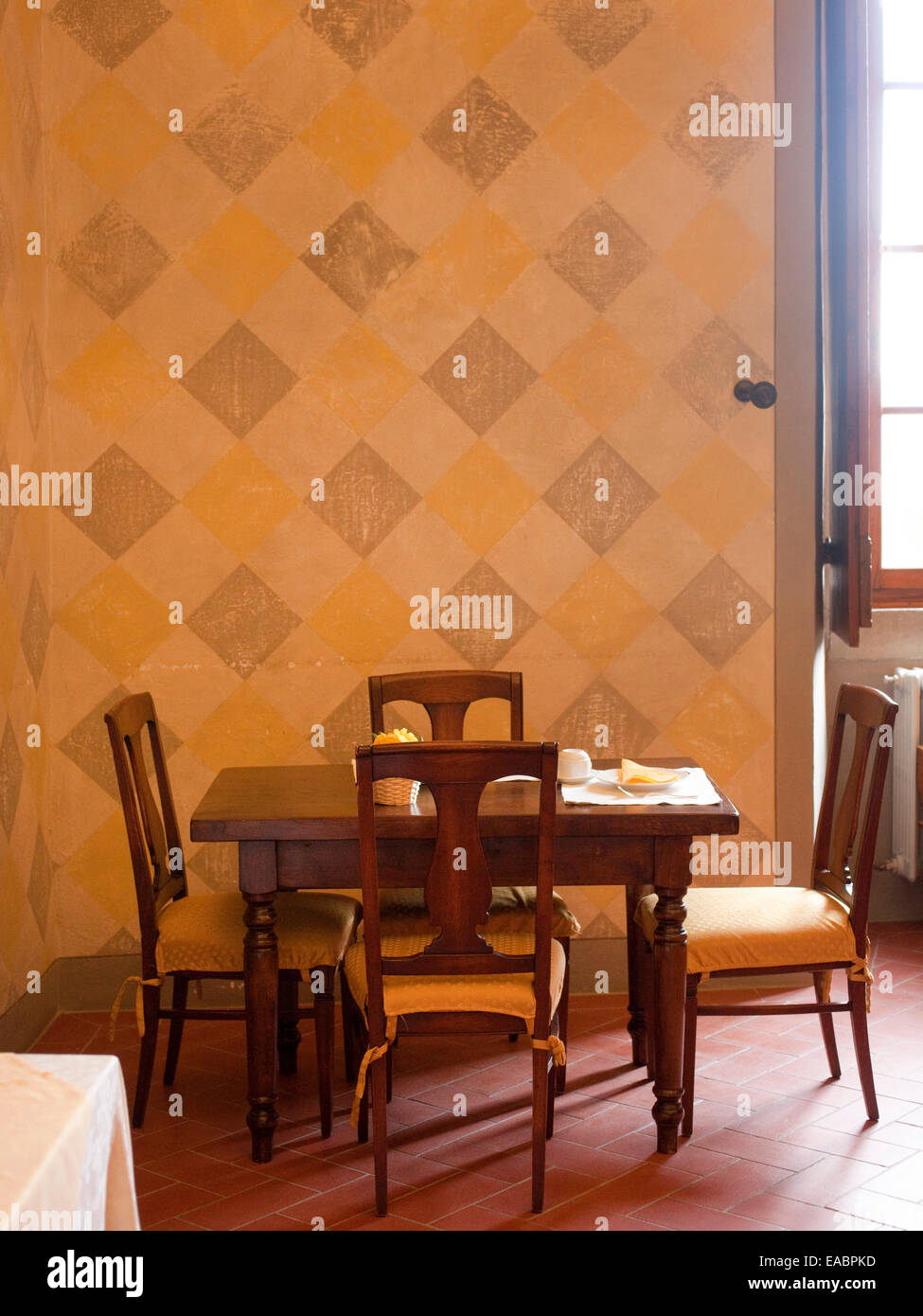 Sala colazione in Italiano lato paese Foto Stock