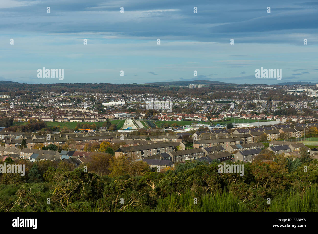 E Kincorth Garthdee visto dal Gramps al di sopra di Aberdeen. Foto Stock