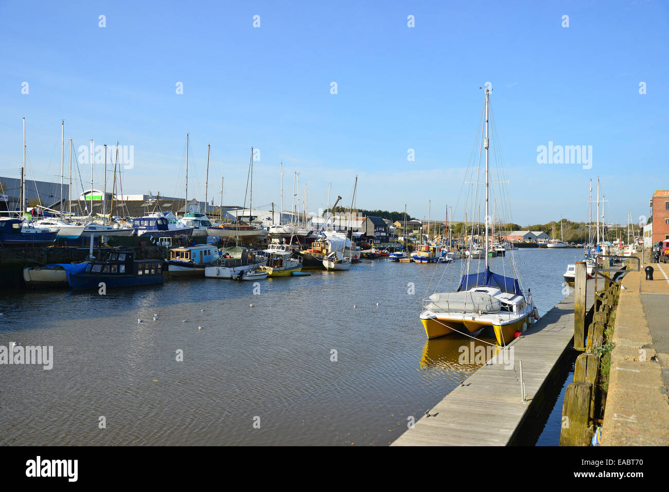 Seaclose Quay, Newtown Harbour, Fiume Medina, Newtown, Isle of Wight, England, Regno Unito Foto Stock