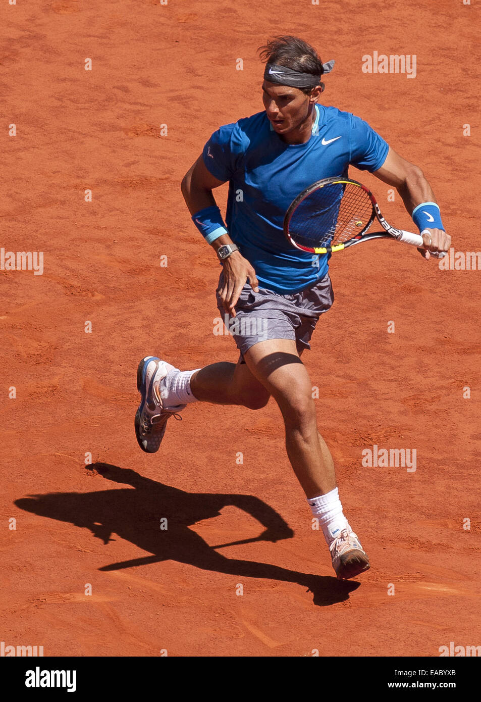 2014 Mutua Madrid Open Uomini Singoli - Rafael Nadal v Tomas BERDYCH - Quarti di finale. Rafael Nadal ha sconfitto Tomas BERDYCH oltre 2 set (6-4, 6-2) con: Rafael Nadal dove: Madrid, Spagna Quando: 09 Maggio 2014 Foto Stock