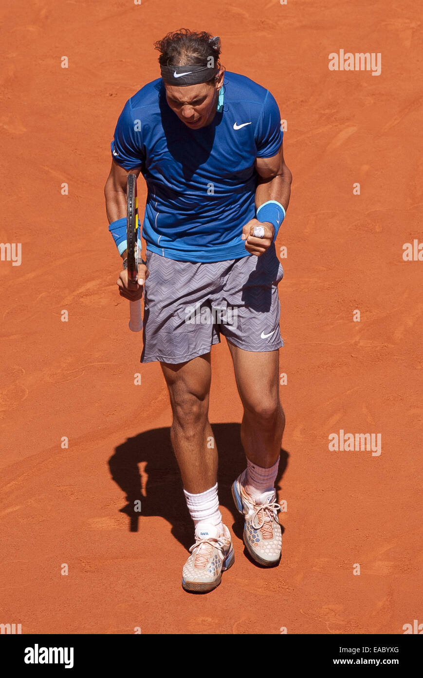 2014 Mutua Madrid Open Uomini Singoli - Rafael Nadal v Tomas BERDYCH - Quarti di finale. Rafael Nadal ha sconfitto Tomas BERDYCH oltre 2 set (6-4, 6-2) con: Rafael Nadal dove: Madrid, Spagna Quando: 09 Maggio 2014 Foto Stock