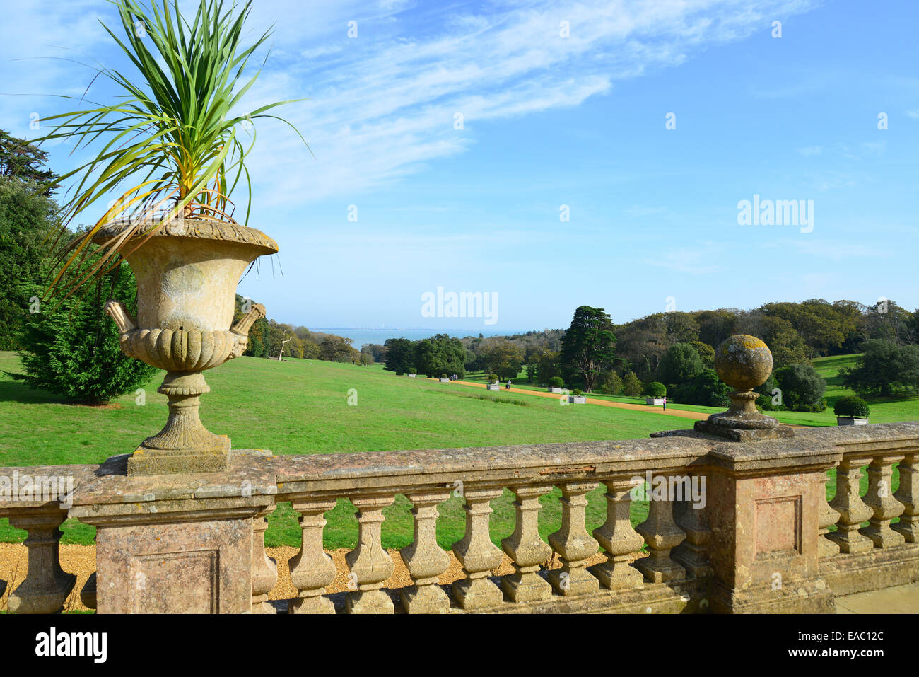 La terrazza del giardino e motivi, Osborne House, East Cowes, Isle of Wight, England, Regno Unito Foto Stock