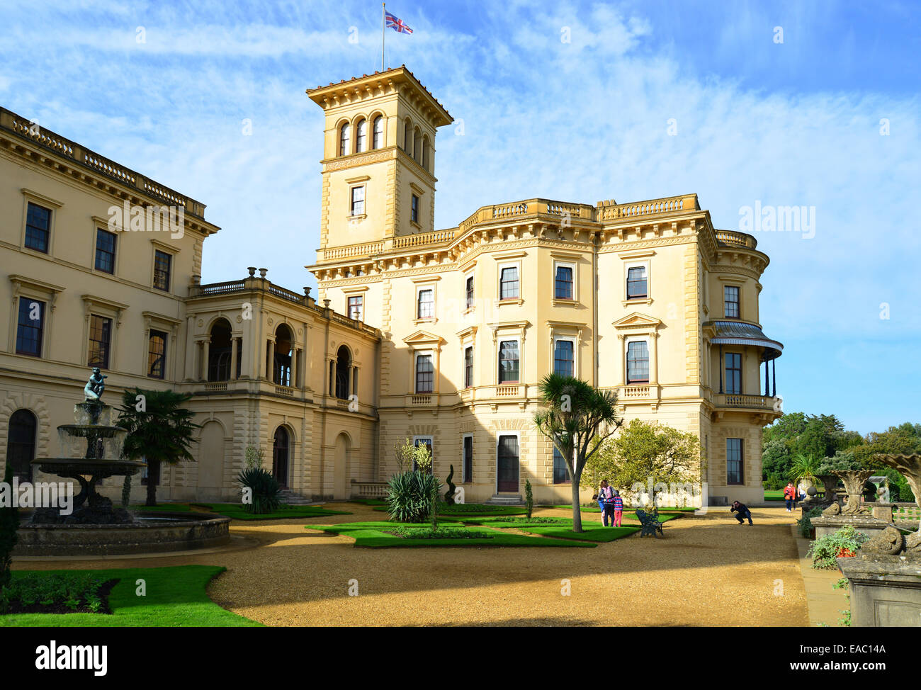 Giardino Terrazza fontana, Osborne House, East Cowes, Isle of Wight, England, Regno Unito Foto Stock