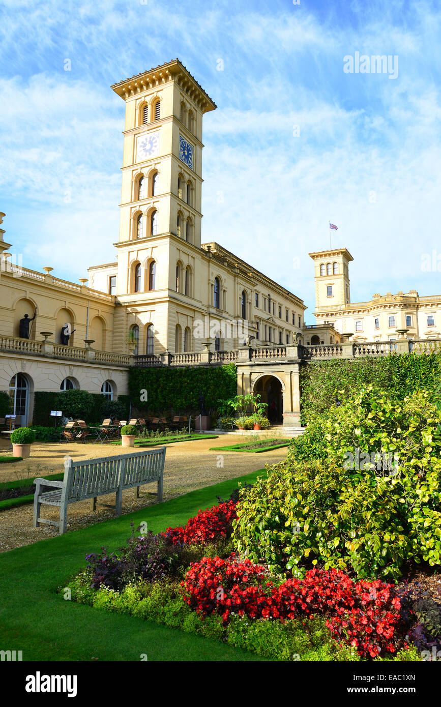 La terrazza del giardino e motivi, Osborne House, East Cowes, Isle of Wight, England, Regno Unito Foto Stock