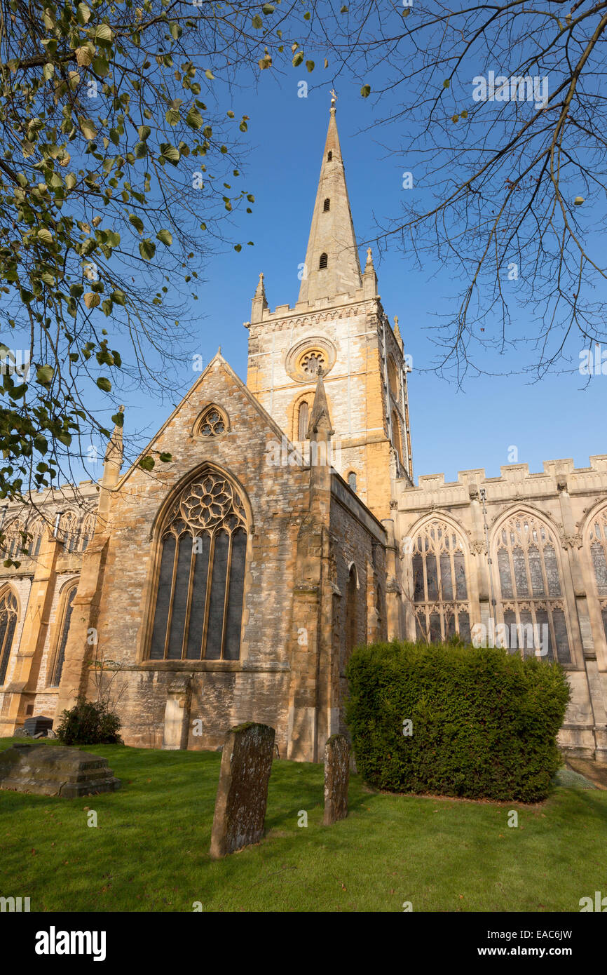 Chiesa della Santa Trinità, Stratford upon Avon, all interno della quale è Shakespeare's grave, Stratford-upon-Avon, Warwickshire, Regno Unito Foto Stock