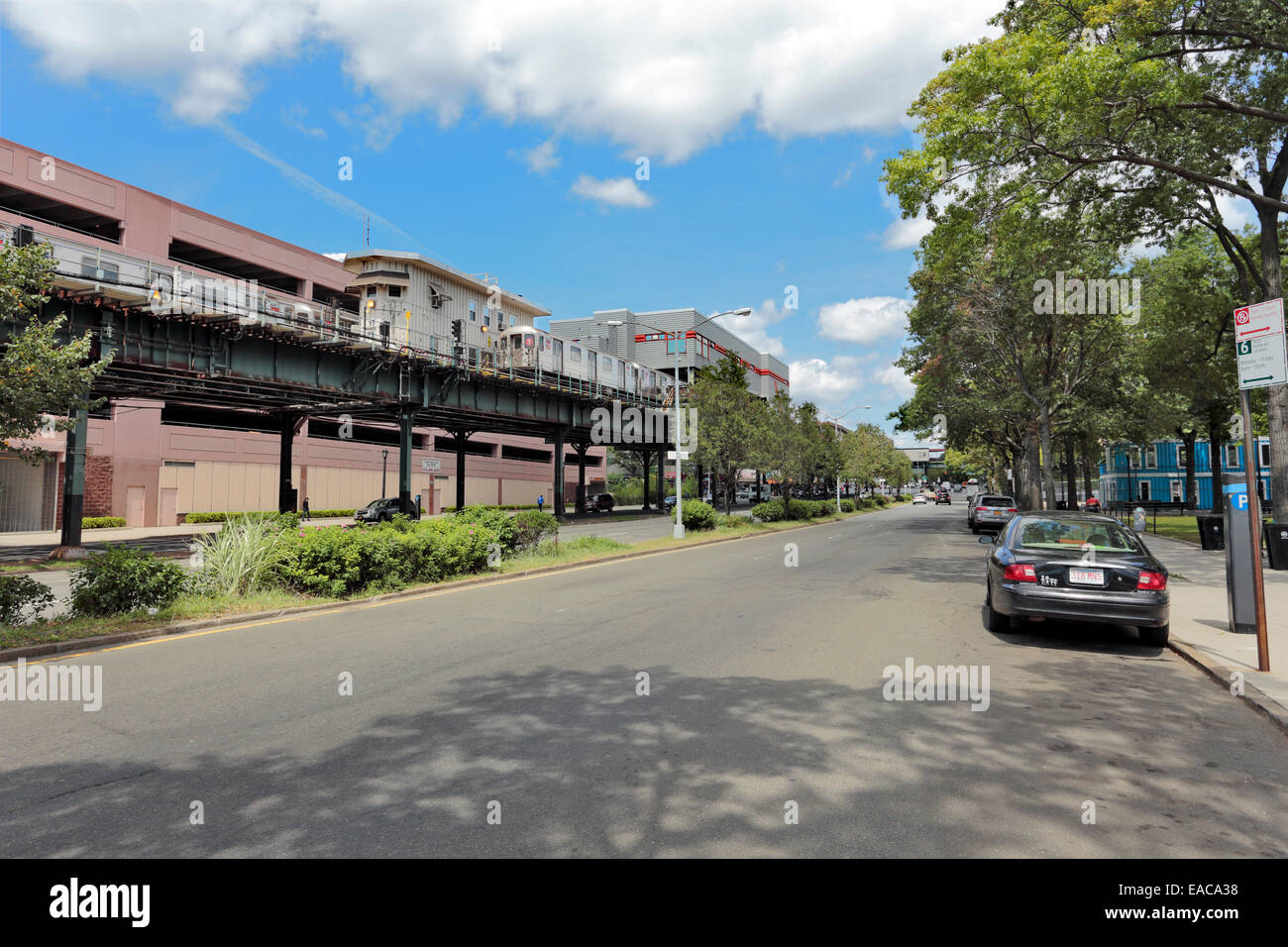 Elevata linea metropolitana Bronx New York Foto Stock