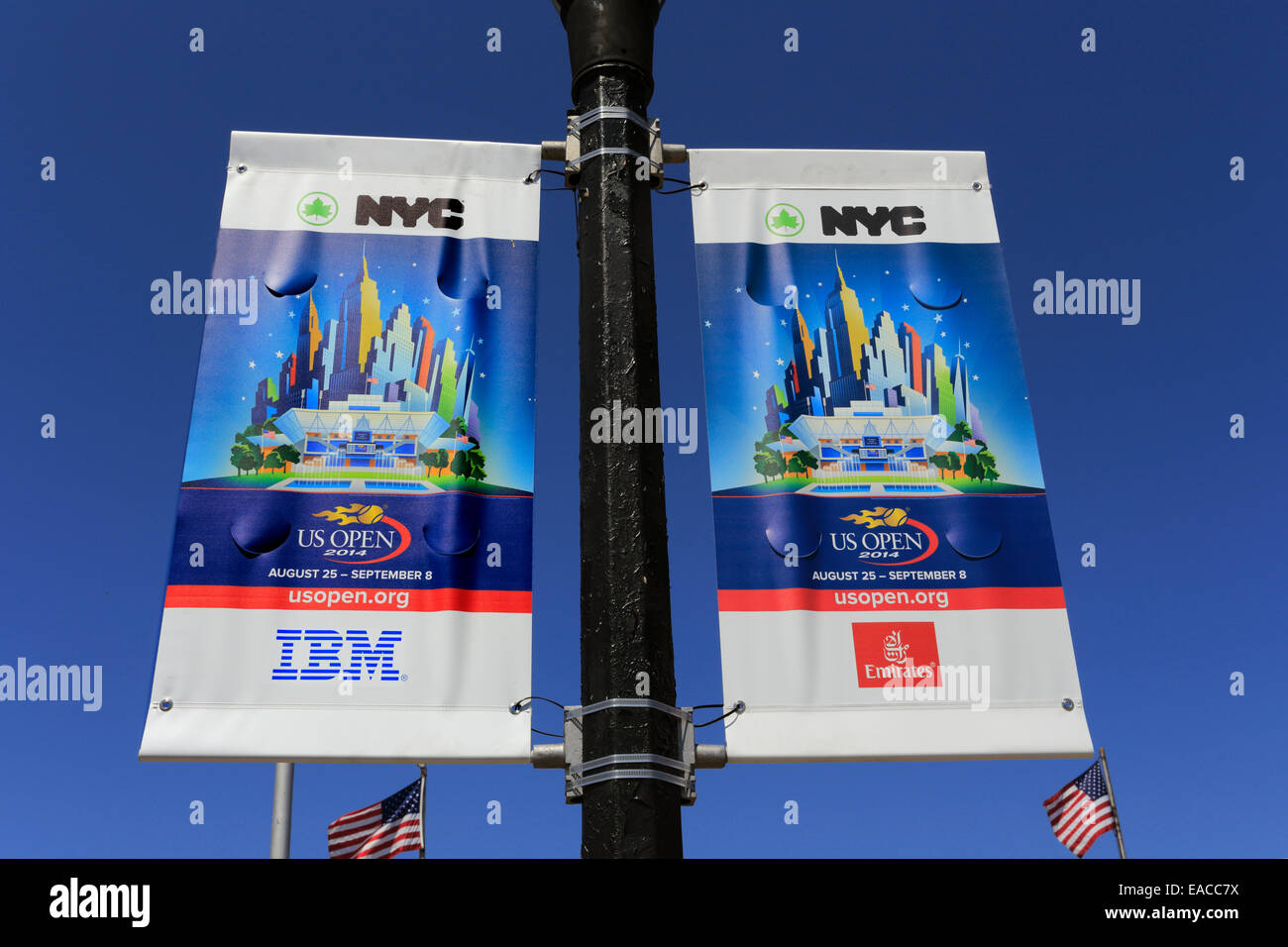 Banner a US Open Tennis Center Flushing Meadows Queens NY Foto Stock