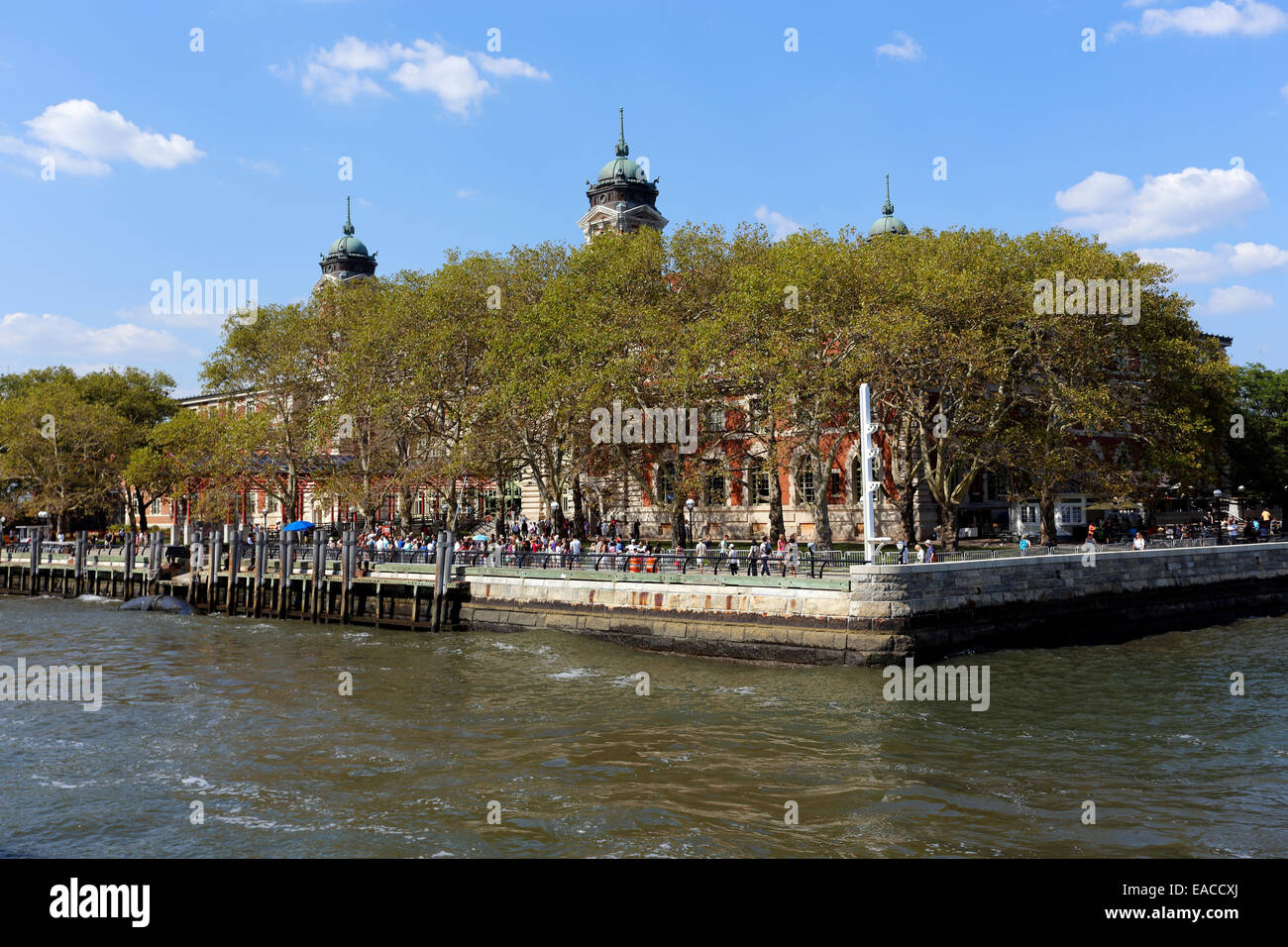 Historic Ellis Island centro di immigrazione del porto di New York Foto Stock