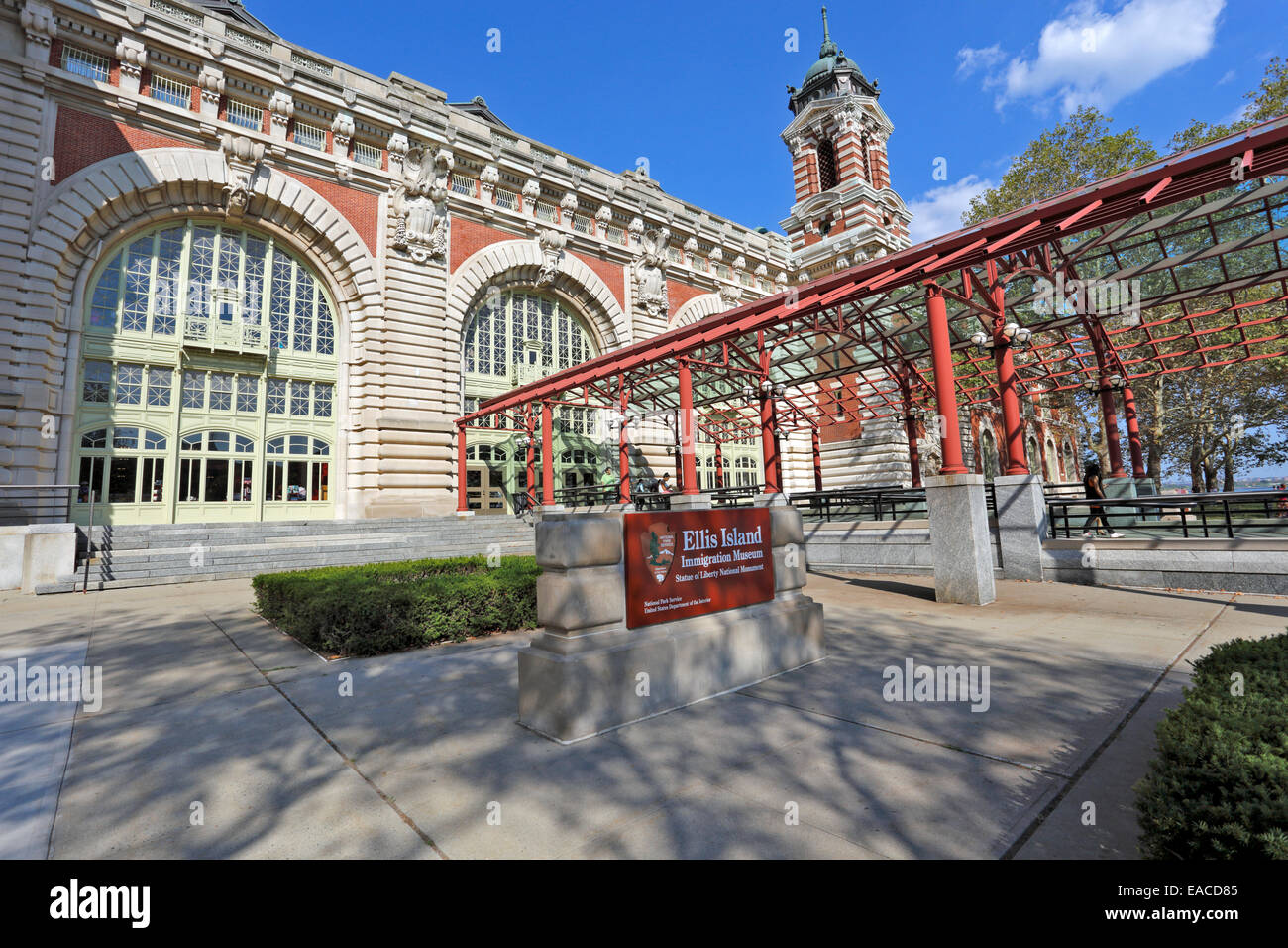 Historic Ellis Island centro di immigrazione e il Museo del Porto di New York Foto Stock