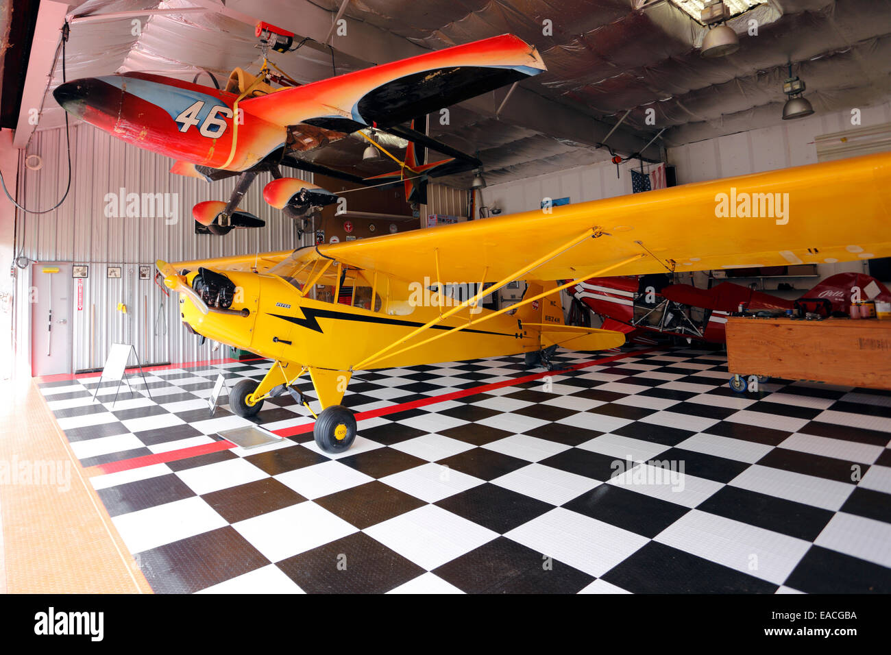 Hangar aereo aerodromo Bayport Long Island New York Foto Stock