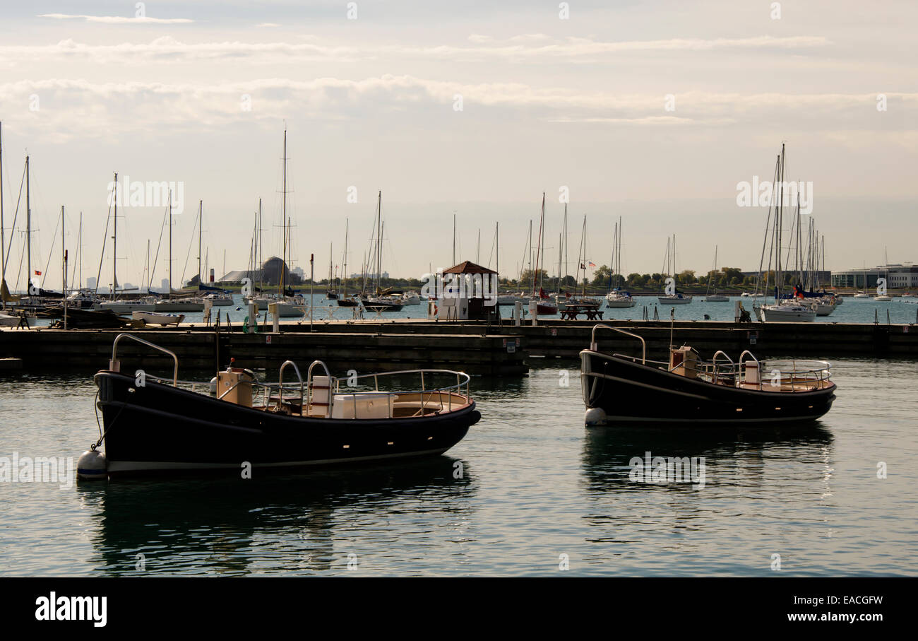 DuSable porto al tramonto Foto Stock