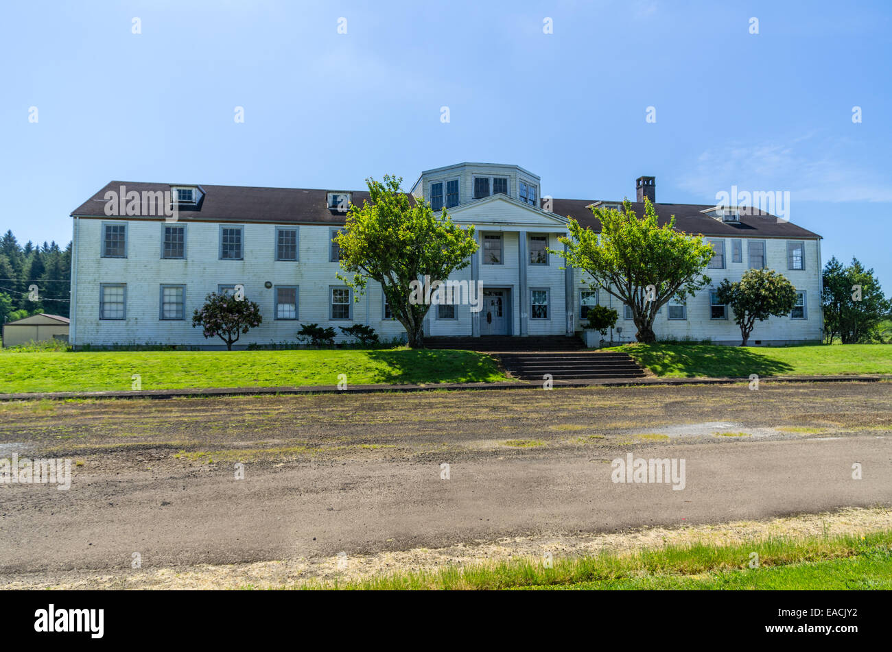 Headquarters Building Tillamook airfield. Tillamook, Oregon Foto Stock