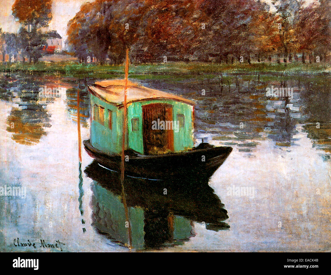 La barca di studio, 1874 Claude Monet Foto Stock