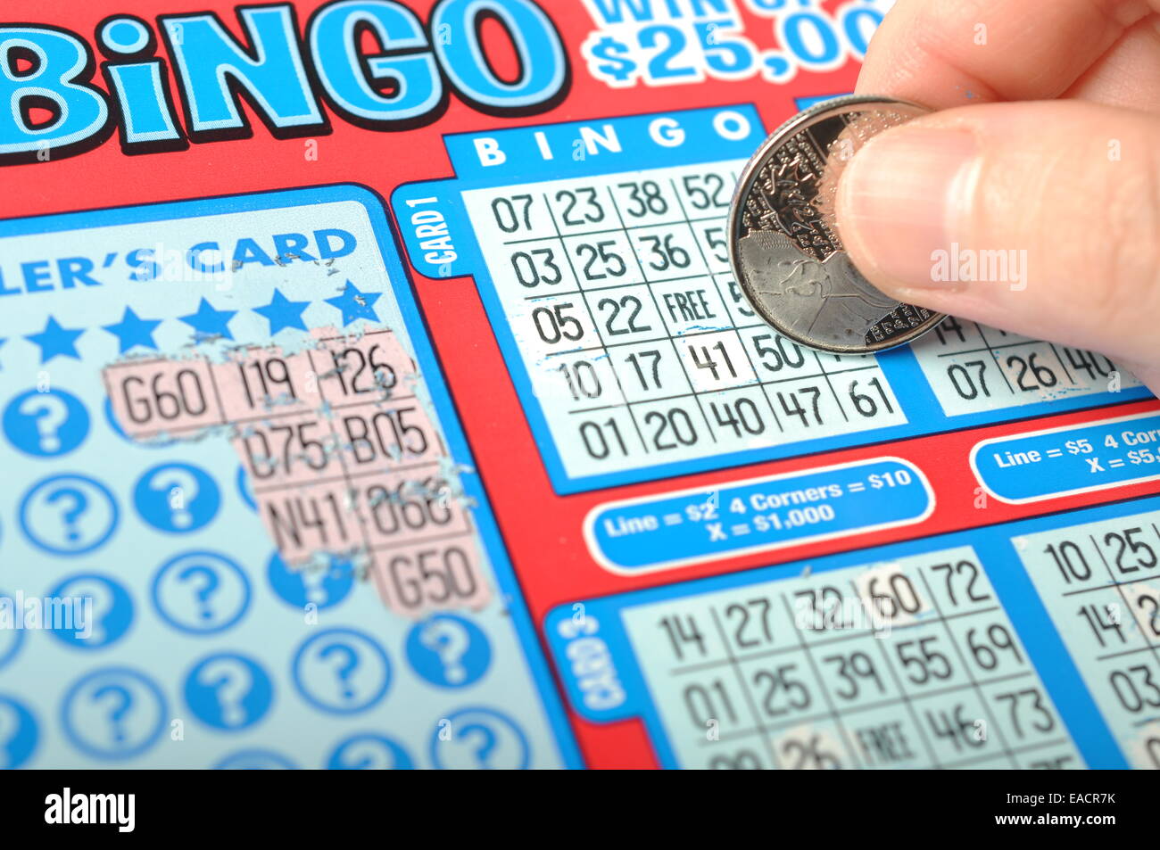 Graffiare un biglietto della lotteria. La British Columbia Lottery Corporation ha fornito il governo sanzionato giochi di lotteria in Britis Foto Stock