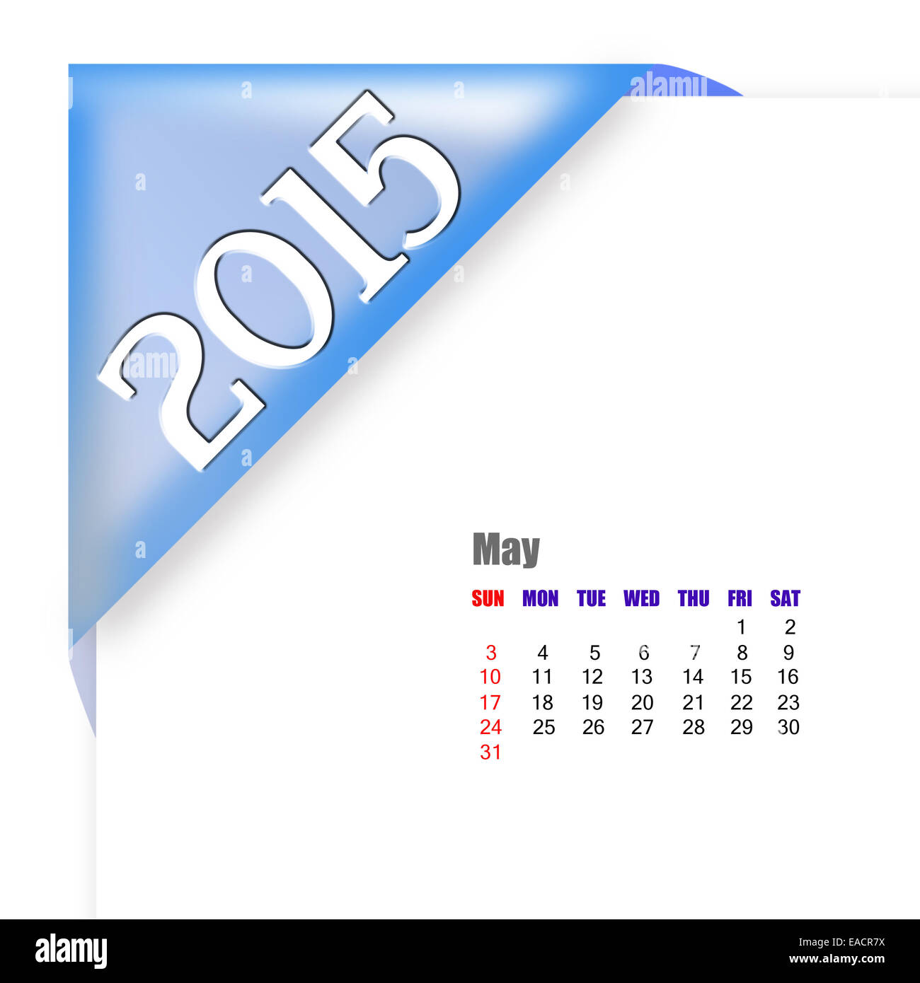 Maggio 2015 - Calendario serie roccatrice con design pieghevole Foto Stock