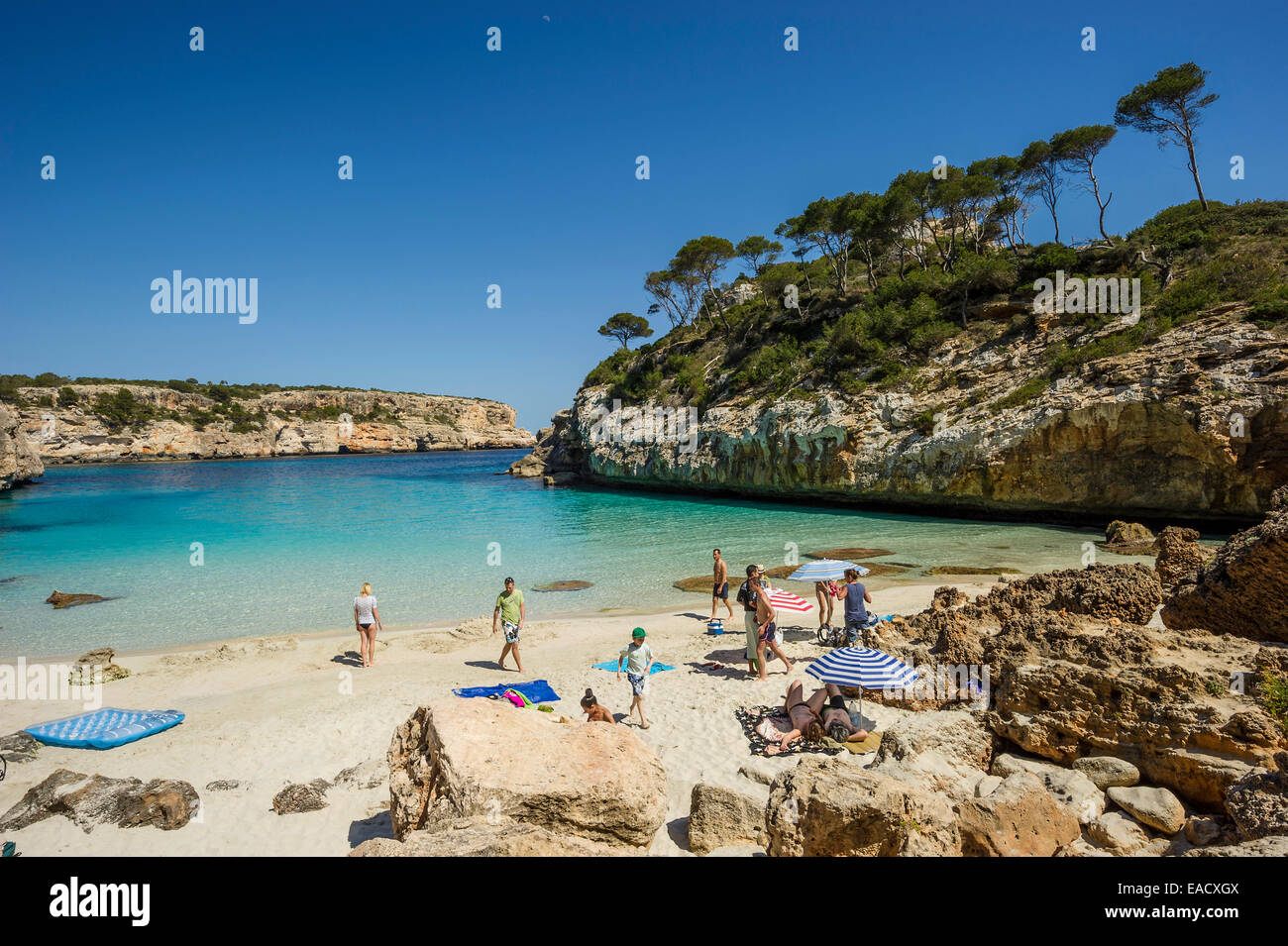 Caló des Moro, Santanyi, Maiorca, isole Baleari, Spagna Foto Stock