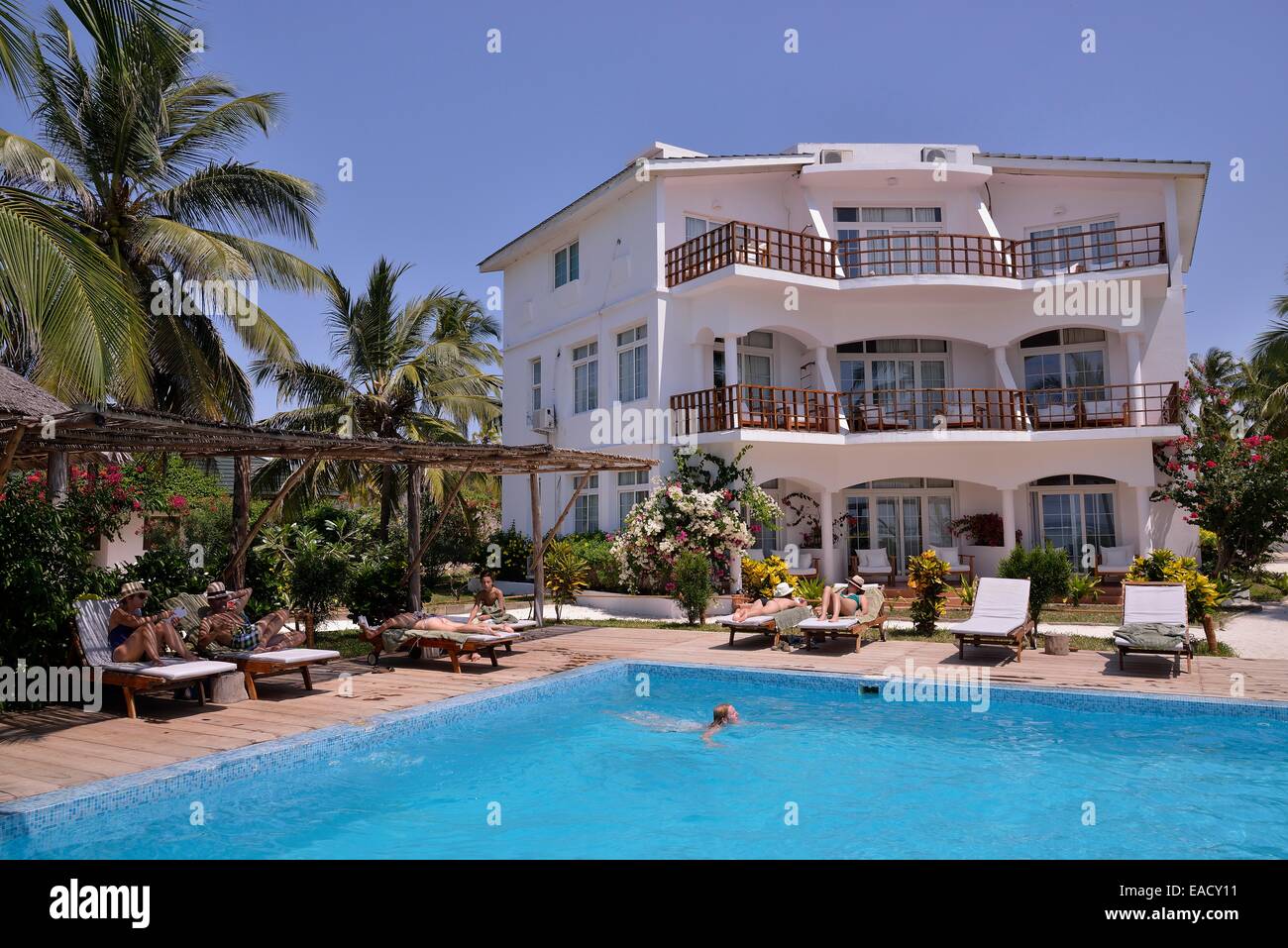Dongwe Ocean View Hotel, Dongwe, Zanzibar, Tanzania Foto Stock