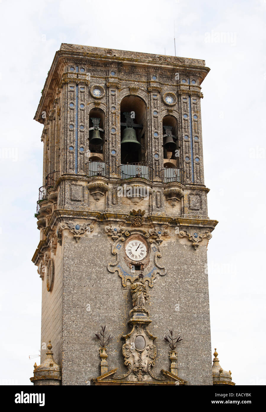 Chiesa di Santa Maria de la Asunción, Arcos de la Frontera, Provincia di Cadice, Andalusia, Spagna Foto Stock