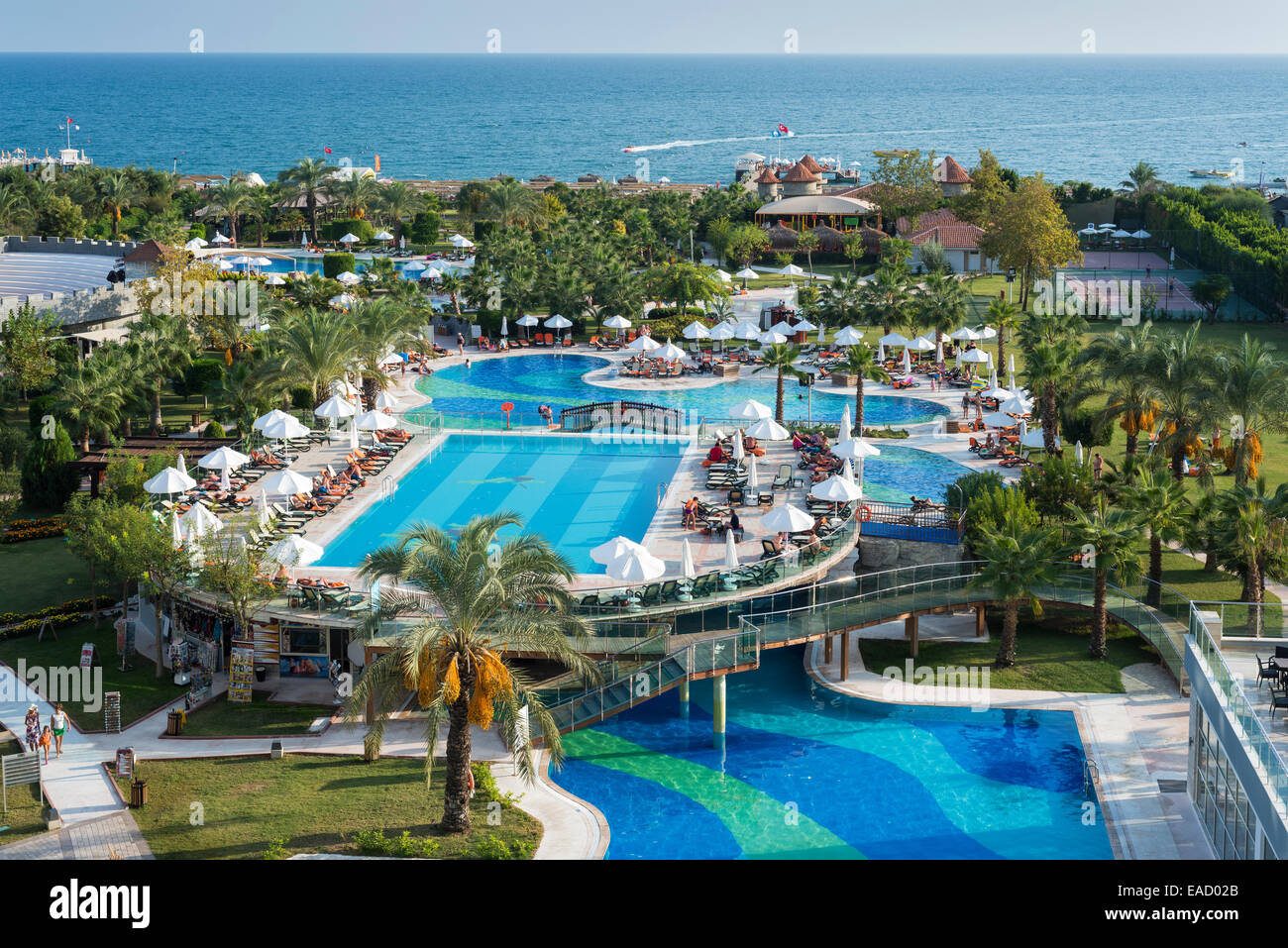 Sheerwood Breezes Resort a cinque stelle, strutture ricreative, Lara, Antalya, Riviera Turca, Golfo di Antalya, Turchia Foto Stock
