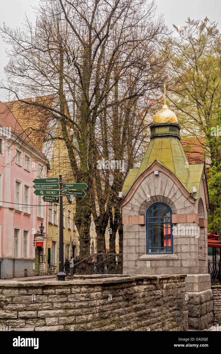 Santuario ortodosso su Pikk Street Tallinn Estonia Foto Stock