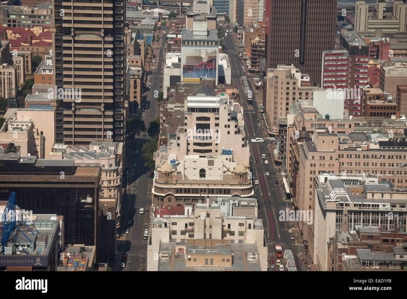 Vista dal centro di Carlton oltre i grattacieli del centro e del quartiere centrale degli affari di Johannesburg Gauteng Foto Stock